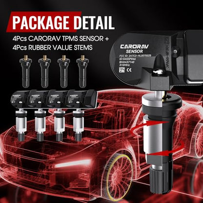 TPMS Sensor Mazda Abarth, 315MHz Tire Pressure Monitoring Sensor, 4 Pack - size: BHA437140