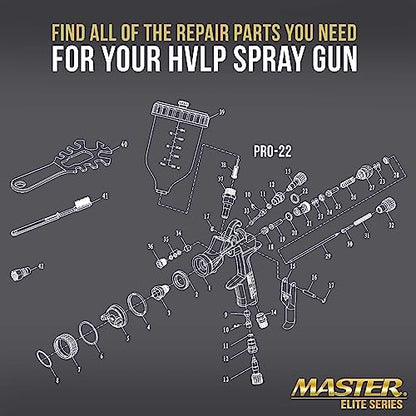 Master Elite PRO-22 Series 1.4 mm Needle, Fluid Nozzle and Air Cap Set Only - size: 1.4