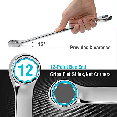 DURATECH Combination Wrench Set, Metric, 11-Piece, 8-19mm - size: Set (8 mm to 19 mm)
