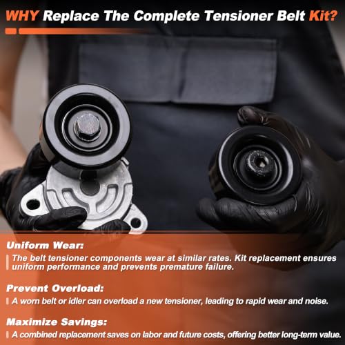Engine Belt Tensioner with Serpentine Belt for Honda Accord 13-17