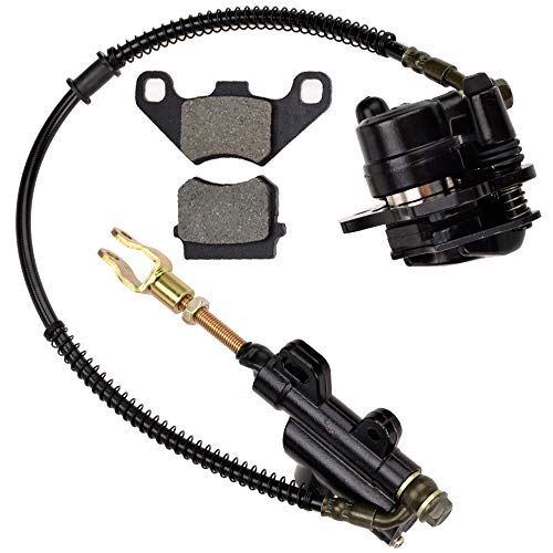 HIAORS Rear Disc Brake Master Cylinder Caliper Assembly for Tao tao Coolster 125cc 110cc Chinese ATV 4-Stroke 90cc 70cc 50cc Kazuma Baja SunL NST Roketa Loncin Lifan Vitacci Quad 4 Wheeler Parts - color: black