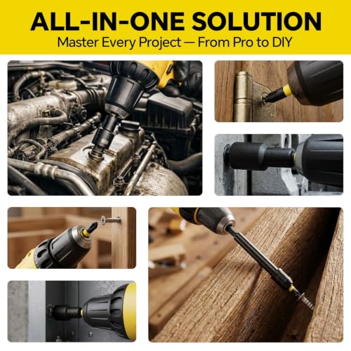 80 Pcs Magnetic Nut Driver Set & Impact Socket Set, Master S2/Cr-V Drill Sockets with Metric & SAE, 1/4" Hex Shank Bits, Extension Holder, Heavy-Duty Organizer Case, Tools Gift for Men