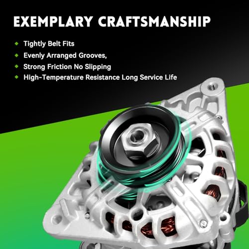 11311N Alternator L4 2.0L Replacement for 2007-2012 Hyundai Elantra, 90A 12V, 2010-2011 Kia Soul, 2007-2009 Spectra, 2655635, 600162, 3730023650, AVA0102, 40046020, 40046031 - size: 11311N