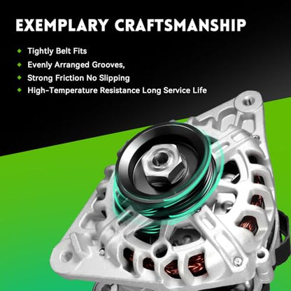 11311N Alternator L4 2.0L Replacement for 2007-2012 Hyundai Elantra, 90A 12V, 2010-2011 Kia Soul, 2007-2009 Spectra, 2655635, 600162, 3730023650, AVA0102, 40046020, 40046031 - size: 11311N