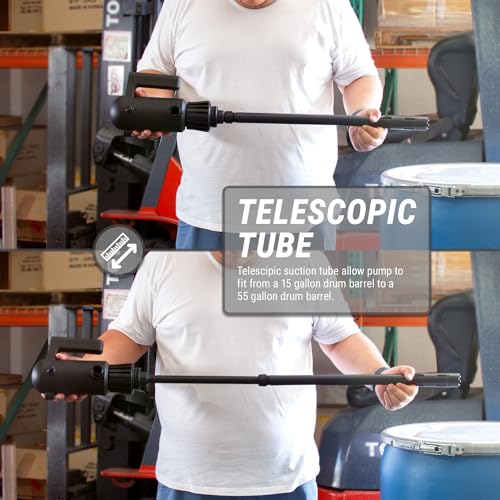TERA PUMP Telescopic Chemical Plug-in Electric Barrel Pump - color: Black