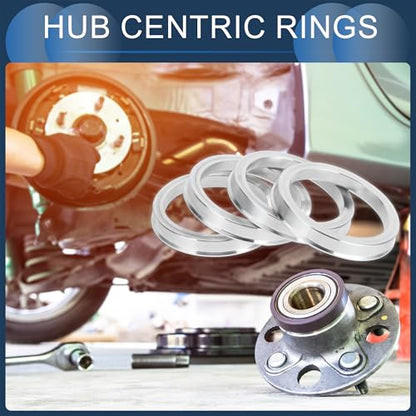 Hub Centric Rings, 59.5mm ID to 72.6mm OD Vehicle Wheel Hubrings Aluminum Alloy, 4 Pcs - size: 59.5mm to 72.6mm