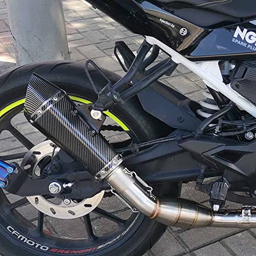 PACEWALKER 38-51mm Real Carbon Fiber Motorcycle Exhaust Muffler - size: Real Carbon Fiber