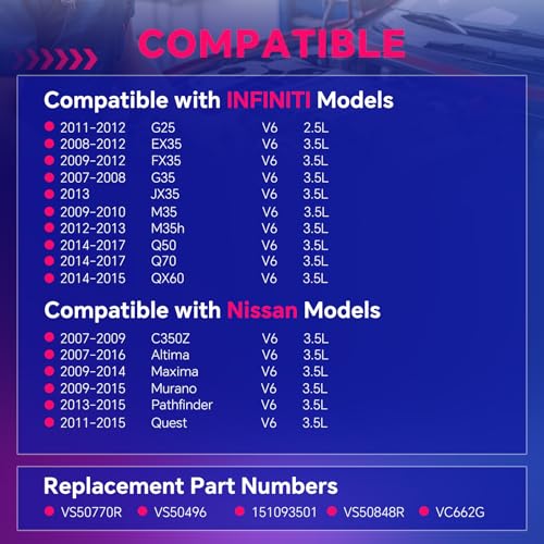Valve Cover Gasket for Infiniti G35 Nissan Altima 3.5L 2007-2017 - size: VS50770R