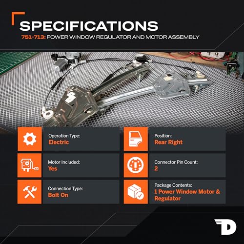 Dorman 751-713 Rear Passenger Side Power Window Regulator and Motor Assembly Compatible with Select Ford / Mazda / Mercury Models - style: Passenger Side