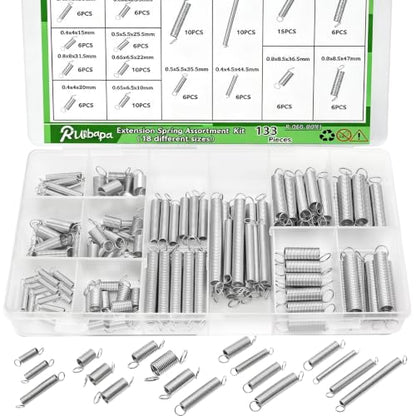 133PCS Extension Spring Assortment Kit 18 Different Sizes - size: 133PCS（18 Sizes)