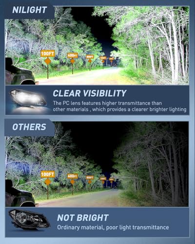 Nilight Headlight Assembly Compatible with 2008-2012 Chevy Malibu - color: Black Housing Clear Reflector, size: 2008-2012 Chevy Malibu