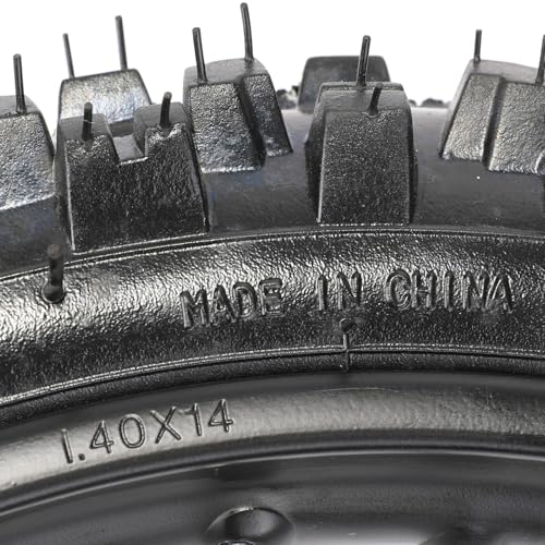 12mm Bearing 14" Front 60/100-14 Tire Tube with Rim Wheel 2.50-14 for Dirt Pit Bike Apolllo XR CRF SSR 50CC 70CC 90CC 110CC 125CC 140cc Off-Road