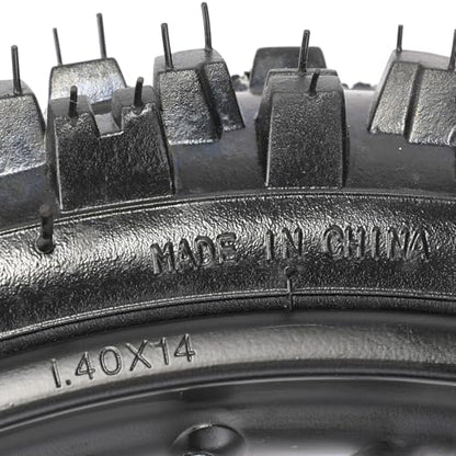 12mm Bearing 14" Front 60/100-14 Tire Tube with Rim Wheel 2.50-14 for Dirt Pit Bike Apolllo XR CRF SSR 50CC 70CC 90CC 110CC 125CC 140cc Off-Road