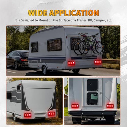 2PCS LED Trailer Tail Lights, 36 LED Triple Function Waterproof - color: Tail Lights-B