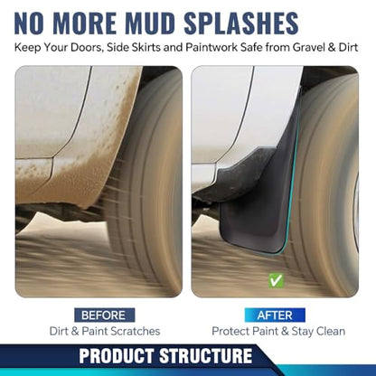 PIT66 Universal Front Rear Heavy Duty Molded Mud Flaps w/Hardware Set 2pc - size: Universal 2