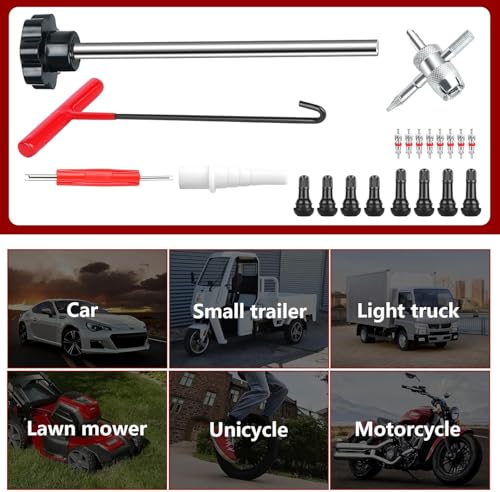 Lettry 38Pcs Tire Valve Stem Core Tool Kit for Car Truck ATV Lawn Mower