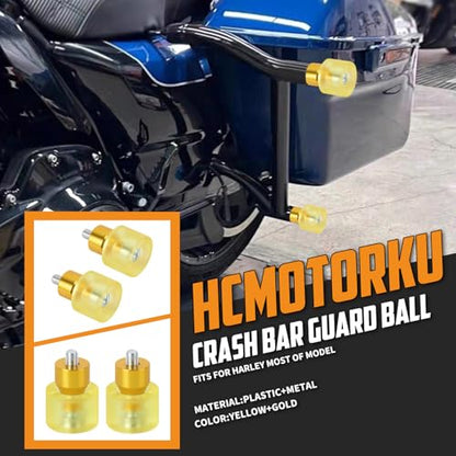 Crash Bar Wheel Screw Fit for Harley Touring and Softail - style: Yellow Wheel with Yellow Slider