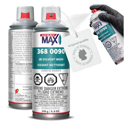 SprayMax 1K Solvent Wash Transparent | Professional Paint Prep Cleaner & Degreaser for Automotive Surfaces | Removes Oil, Grease, Wax, Tar & Silicone | Surface & Panel Prep Cleaner | 8.8 oz