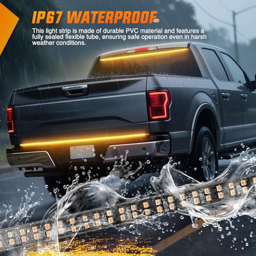 Nilight 60 Inch 360 LED Tailgate Strobe Light Strip Amber - color: 60" Tailgte Strobe Amber