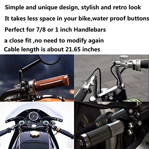 Three Buttons Motorcycle Handlebar Switch Aluminum Turn Signal Horn Headlight Starter Power Control Switch for 1 inch Handlebar Bobber Cafe Racer Chopper(Fit 1 inch Handlebars, Black) - size: Fit 1 inch handlebars