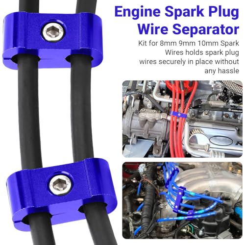 12-Piece Spark Plug Wire Separator and Holder Set(blue) - color: blue
