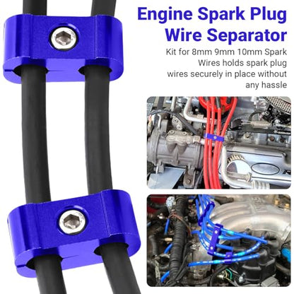 12-Piece Spark Plug Wire Separator and Holder Set(blue) - color: blue