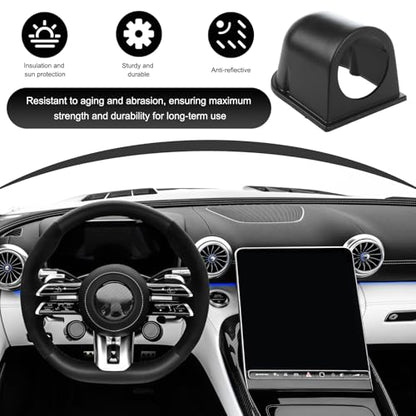 Car 2" 52mm Single Hole Dash Gauge Pod Holder, Single Gauge Swivels 360 Degrees Dashboard Pod Mount, Universal ABS Plastic Housing Pod Meter Cup Gauge to Vehicle's Dash - color: Single Hole