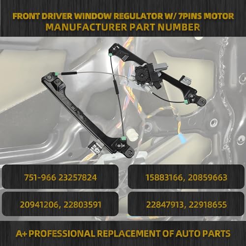 Dasbecan Window Regulator with Motor Compatible with Cadillac SRX 2010-2016 - style: Front Driver Side
