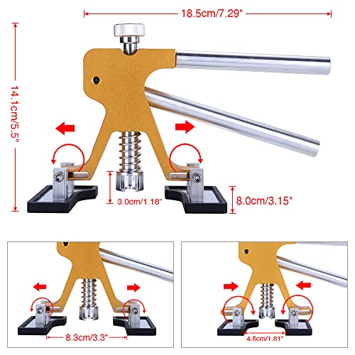Auto Body Dent Puller Kit, Paintless Dent Repair Tool Adjustable Car Dent Remover Kit with Rubber Hammer and Metal Tap Down Pen for Auto Hail Damage Repair & Other Metal Surface 39PCS