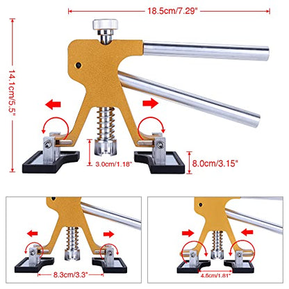 Auto Body Dent Puller Kit, Paintless Dent Repair Tool Adjustable Car Dent Remover Kit with Rubber Hammer and Metal Tap Down Pen for Auto Hail Damage Repair & Other Metal Surface 39PCS