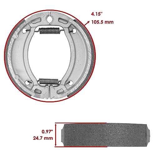 Caltric Front Brake Pads & Rear Shoes Compatible with Yamaha Tw200 Trailway 200 2000-2016