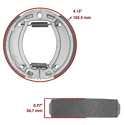 Caltric Front Brake Pads & Rear Shoes Compatible with Yamaha Tw200 Trailway 200 2000-2016