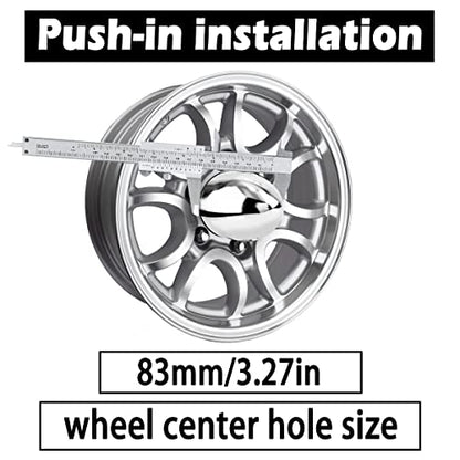 4Pcs 3.27" OD 4.53" H Pointed Top Trailer Wheel Center Caps for Rim - color: Chrome, size: 3.27" OD 4.53" H