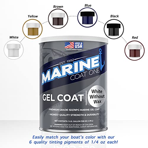 Gel Coat, White Without Wax with MEKP Catalyst - style: Gallon, with Color Pigments