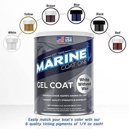 Gel Coat, White Without Wax with MEKP Catalyst - style: Gallon, with Color Pigments