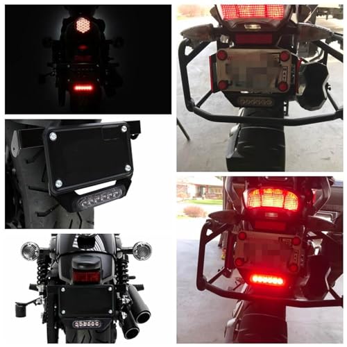 Universal B6 Dual License Plate LED Brake Light For motorcycle