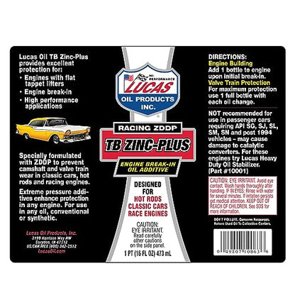 Lucas Oil 10063 Engine Break in Oil Additive w/TB Zinc Plus - 16 Ounce