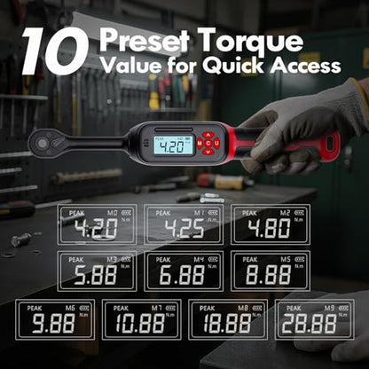 14-Piece 3/8" Digital Torque Wrench Spark Plug Socket Set - size: 3/8" 14pcs-Spark 4.2-85N.m/3-62.6Ft.lb
