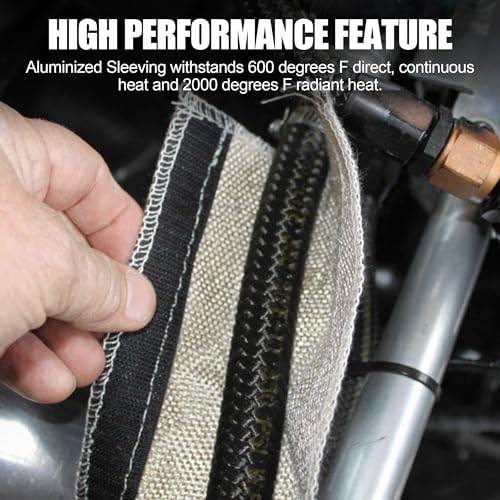 Heat Shroud Sleeve, 3/4" x 10FT Heat Shield Sleeve for Fuel Line & Wire - size: 3/4"I.D.x 10FT