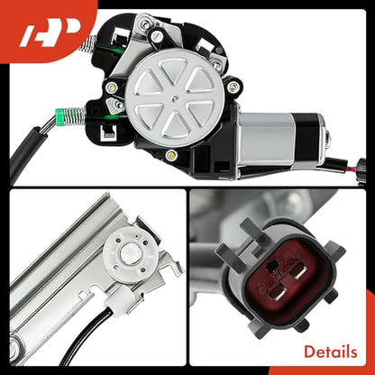 A-Premium Front Driver Side Power Window Regulator with Motor (2-Pin) - style: Front Driver