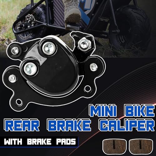 Mini Bike Rear Brake Caliper with Brake Pads for Coleman CT100U CC100X RB100 B100 Baja DB30 Dirt Bug Motovox MBX10 MBX11 105cc 99cc 97cc 79cc 2.5hp 2.8hp Monster Moto MMB-80 MM-B105 Parts (BLACK) - color: Black