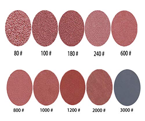 100 Pieces 2 Inch Sanding Discs, 80-3000 Grit Sandpaper