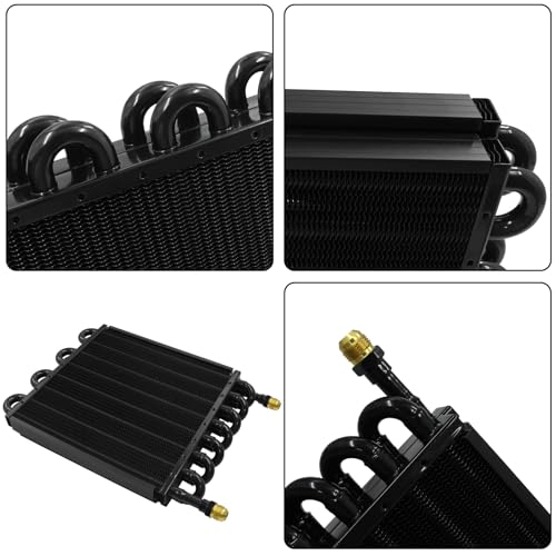 Transmission Oil Cooler Kit Fin Oil Cooler Kit (Black, 16 Pass) - color: Black, size: 16 Pass