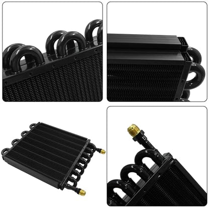 Transmission Oil Cooler Kit Fin Oil Cooler Kit (Black, 16 Pass) - color: Black, size: 16 Pass