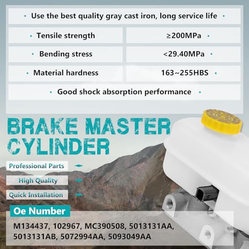 M134437 Brake Master Cylinder with Reservoir and Sensor Fit for Dodge Dakota 1999-2004, Durango 1999-2003, Viper 2003-2006 2008-2009 - size: M134437