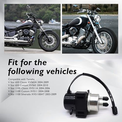Fuel Pump Compatible with Yamaha XVS650 V-Star 650 1100 - size: 5KS-13907-01-00