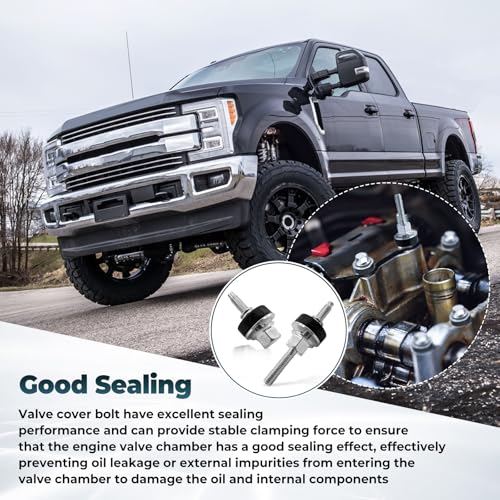 12 PCS Engine Valve Cover Bolt One Side Long and Short Compatible with Ford 6.0 Powerstroke Diesel F250 F350 E350 E450 2003-2010 Replace 4C3Z-6C519-AA