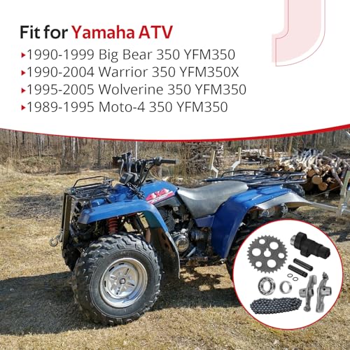 JAVIK Camshaft & Cam Chain Gear Bearing Kit Fit for Yamaha Big Bear 350 YFM350 1990-1999 Warrior 350 Wolverine 350 Moto-4 350 1989-2005, OEM#5UH-12170-00-00 1YW-12170-00-00