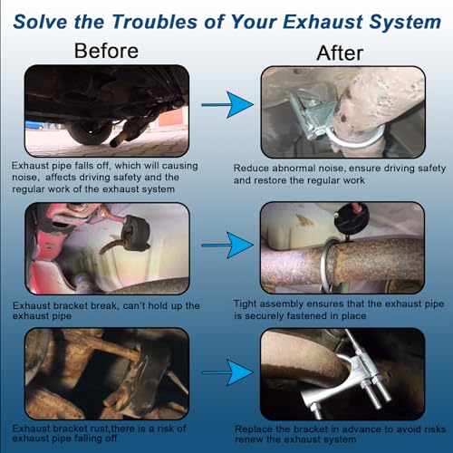 2.5" Universal Exhaust Clamp With Hanger, Muffler Hanger, 2 Pack - size: 2.5 Inch-2 PACK