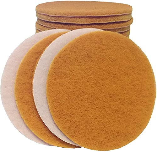 Starcke Scouring Pads, 5 inch 50 Pack Sanding Pads, Gold Automotive Sandpaper for Automotive Paint & Paint Supplies, Superfine Auto Body Supplies, Synthetic Fiber Surface Conditioning Scuff Pad - color: Super Fine, size: 50 Pack